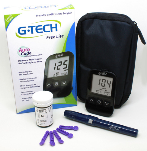 Kit Medidor De Glicose Free Lite  G-tech