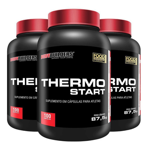 Kit 3x Pré-treino - Thermo Start 100caps - Bodybuilders