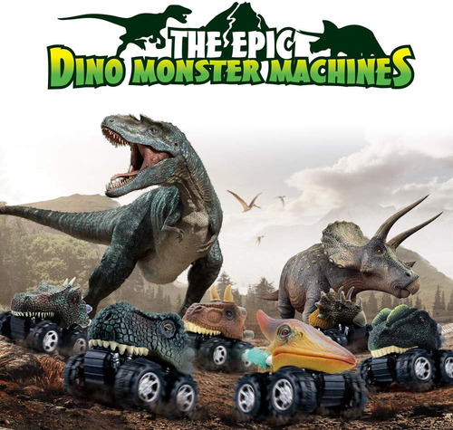 Carros Retráctil Con Forma De Dinosaurio Dinobros, Paquete D
