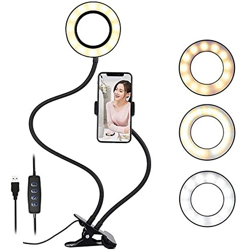 Luces De Lectura Con Clip Con Soporte Para Teléfono Celular,