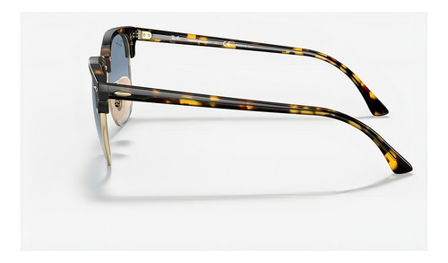 Anteojos de sol Ray-Ban Clubmaster Fleck talle Large armazón polished yellow havana y lente light blue
