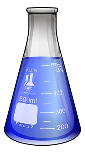 Matraz Erlenmeyer De Boca Estrecha De 500 Ml, Vidrio Bo...