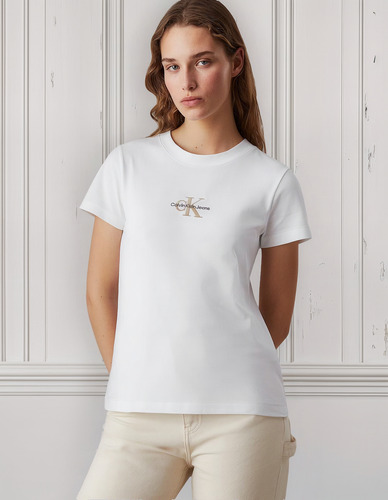 Polera Mujer Monologo Ck Blanco Calvin Klein