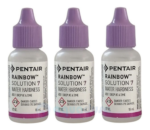 Pak 3 Reactivos 15ml No. 7 Rainbow Medicion Dureza Del Agua