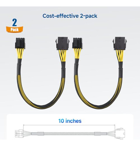 Pacote Cable Matters Com 2: Extensão Eps De 10 Polegadas De