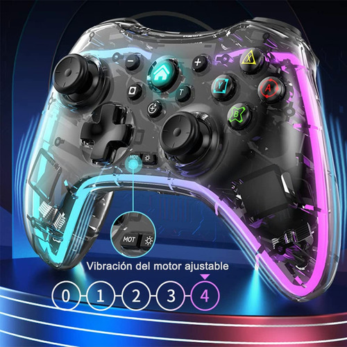 Control Inalámbrico Rgb Para Nintendo Switch Y Pc Con Vibrac