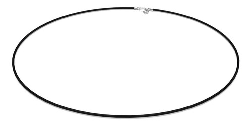 Imagen 2 de 6 de Collar Caucho Hombre Broche Plata 925 De 1mm X 45cm Agálea