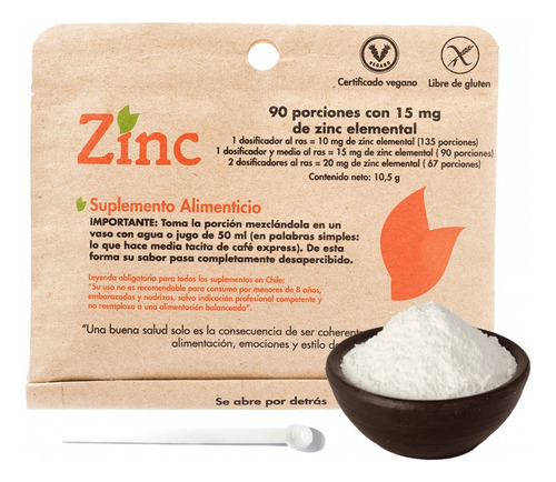 Zinc Ayuda Al Sistema Inmunitario 10,5g