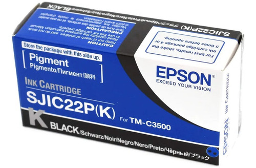 Cartucho Epson Sjic22p(k) Negro (c33s020601) - Tm-c3500