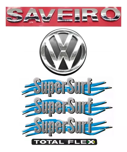 Emblema Adesivo Super Surf Saveiro Parati Gol 03/08 Cinza