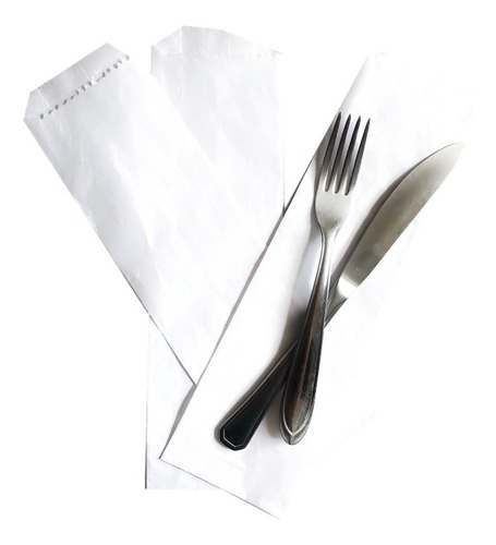 Saquinho Para Talher Branco Saco 8x27 Restaurante C/500 Un