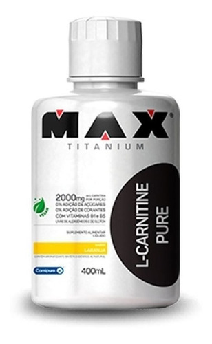 L - Carnitine Carnitina Pure 400ml - Max Titanium + C/ Nf-e