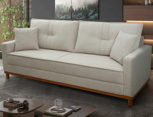 Sofá, Sillón Malibú 3 Cuerpos Tela Boucle Versailles Beige