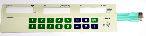 Teclado De Membrana Da Balança Filizola Cs15 Bateria Branca 