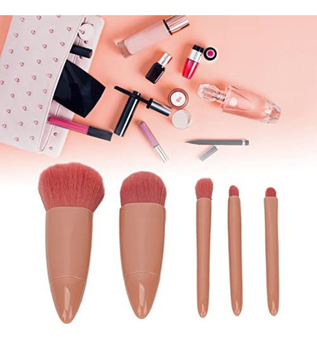 Juego De Brochas De Maquillaje De Viaje De 5 Piezas Mini Kit