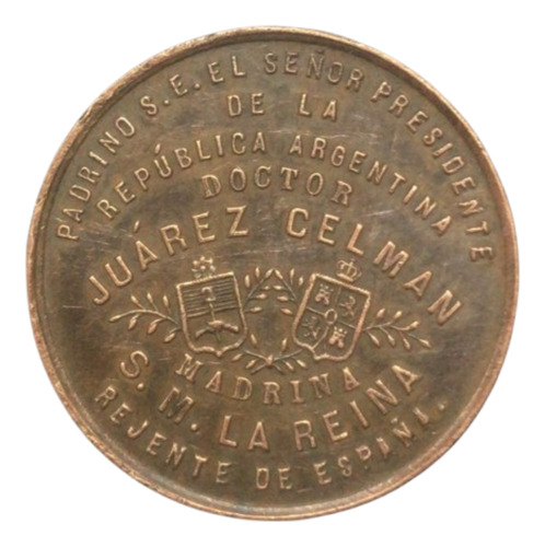 Medalla Colocación Piedra Casa De España Año 1889