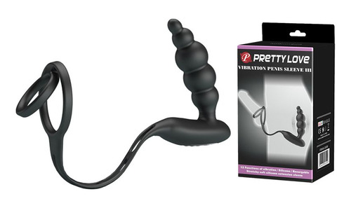 Plug Anal Vibratório Com Anel Peniano E Escrotal