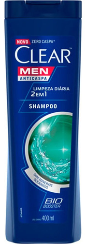 Shampoo Anticaspa Clear Men L/ Diária Frasco 400ml Kit C/3