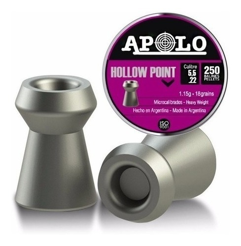 Chumbos Apolo Hollow Point  5,5 Mm 250 Unidades 18 Grains 