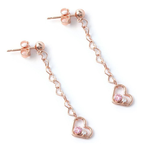 Aros Carmín Cute De Plata 925 Con Baño Rosé Ss Color Rosa