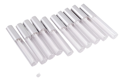 10pcs Tubo Plata Tapa Vacía Claro Pet Brillo De Labios Lip B