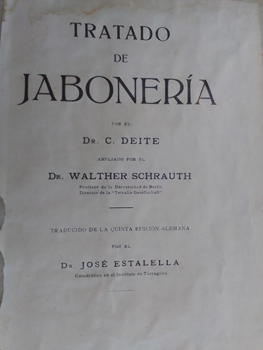 Libro Tratado De Jaboneria