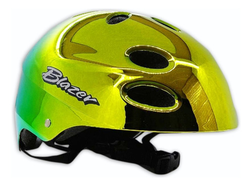 Casco Y Protecciones Para Bicicleta, Patines O Patineta Color Kit Casco Blazer Espejo Dorado Talla G