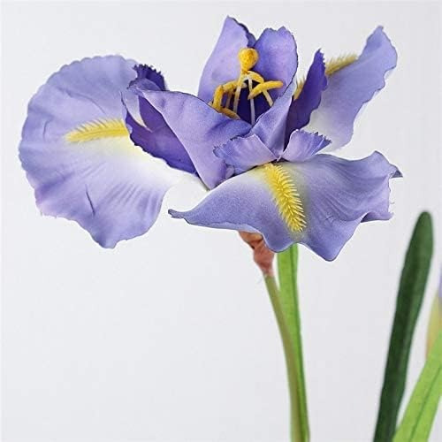 Vara De Iris Flores Artificiales Finas Decoración Paq 3 Pz Color Azul