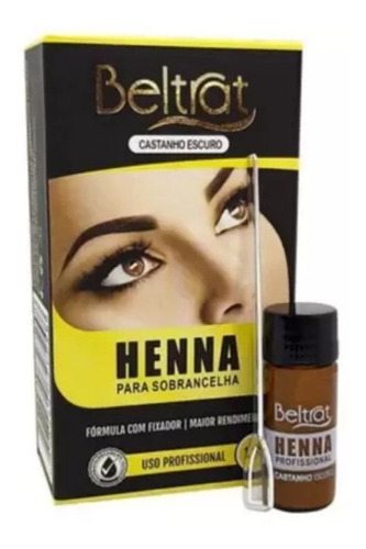 Base de maquiagem líquida Beltrat henna para sobrancelha Líquido tom castanho escuro - 1.25mL