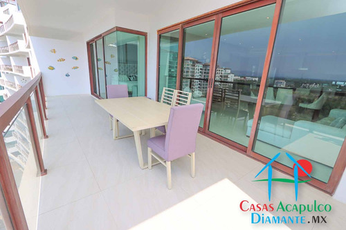 Cad La Isla Emerald C10. Terraza Grande Con Vista A Los Jardines Y Albercas