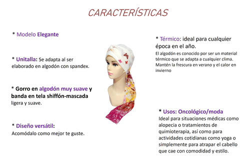 Turbante Para Mujer Oncológico Con Banda Elegante, Tyamia