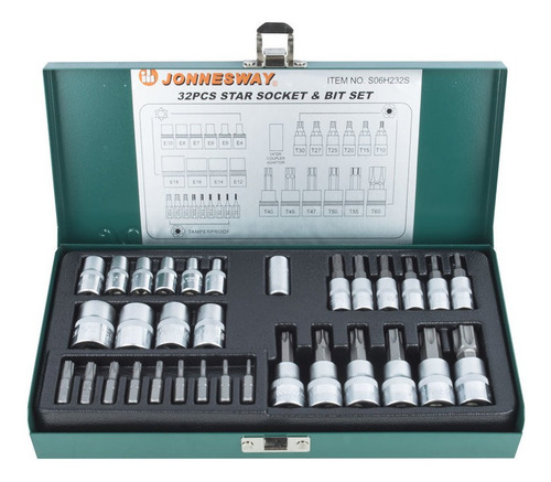 Juego De Dados Y Puntas Torx 32 Piezas S06h232s - Jonnesway