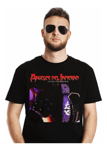 Polera Angeles Del Infierno Joven Para Morir Metal Impresión