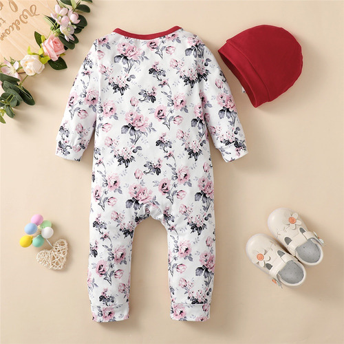 Mono De Manga Larga Con Estampado De Monos Y Flores Para Rec