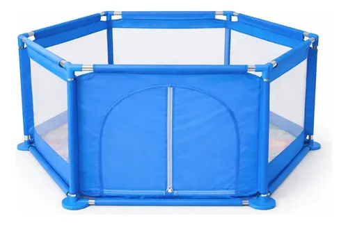 Cercadinho Infantil Rister Baby Portátil Completo Tapete Azul