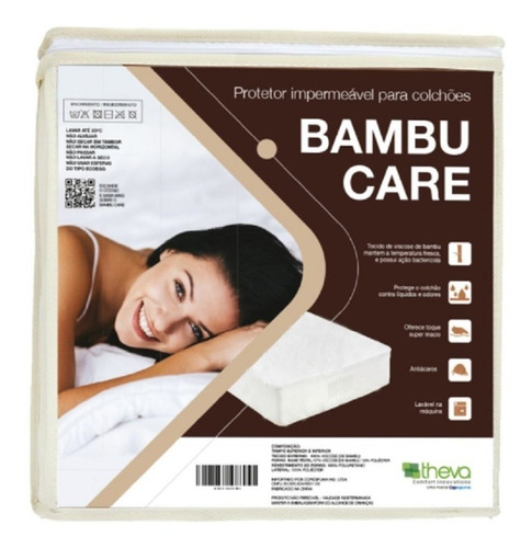 Imagem 1 de 4 de Capa Impermeável Colchão Queen Bambu Care 198x158x40   Theva