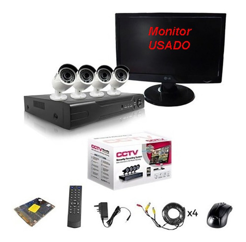 Kit 4 Cámaras Seguridad Hd+disco 500gb+monitor/envío Gratis 