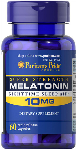 Puritans Pride Melatonina 10 Mg Ayuda Al Descanso 60 Capsulas 