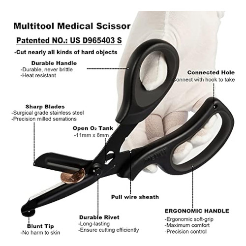 Meuut Paquete De 2 Tijeras Médicas Para Enfermeras, Tijeras