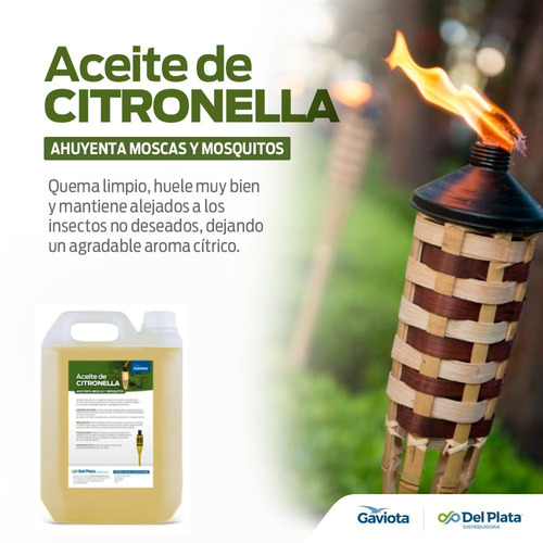 Aceite De Citronella X 5 Lts Antorchas Ahuyenta Mosquitos 