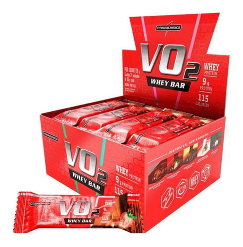 Caixa Whey Bar Vo2 Integral Medica - 24 Unidades - 