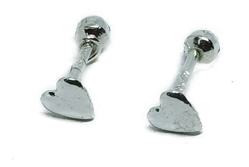 Aretes De Corazon Mini 3 Mm De Plata 925+broquel Bb1