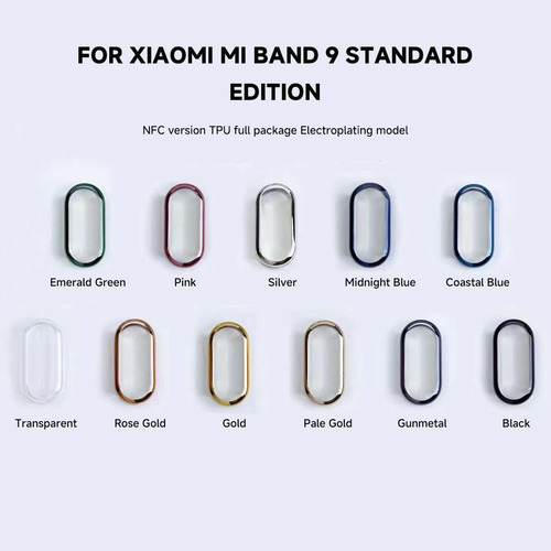 Funda Protectora De Tpu Para Xiaomi Mi Band 8 9, Funda Blanda, Protector De Pantalla Completa, Carcasa Chapada En Parachoques Para Mi Band 8 9 Sma