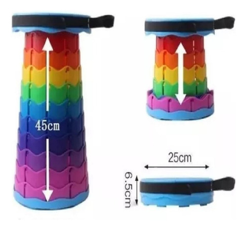 Banco Plegable Colores Retráctil Telescópico Portátil 150kg