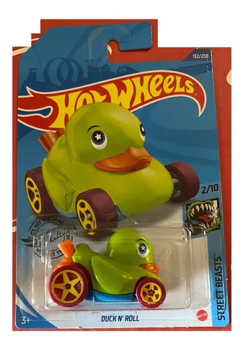 Pato Verde Duck N Roll Escala 5cm Largo Coleccion Hot Wheels