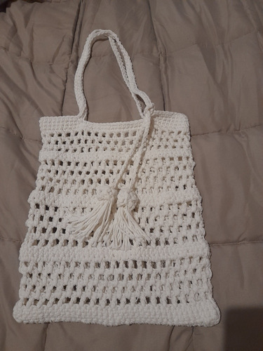 Imagen 7 de 9 de Bolsa De Red Hilo Crochet / Bolso Playero / Artesanal