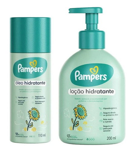 Kit Pampers Óleo Hidratante 110ml + Loção Hidratante 200ml