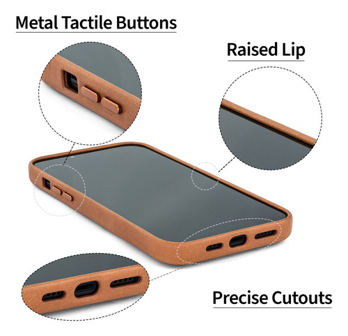 Funda De Piel Auténtica Dockem Para iPhone 14 Pro, Color Mar