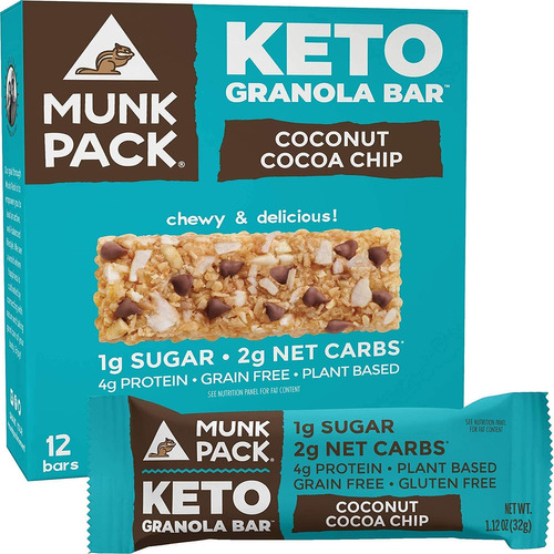 Munk Pack - Barra De Granola Keto, 1g De Azucar, 2g De Carbo