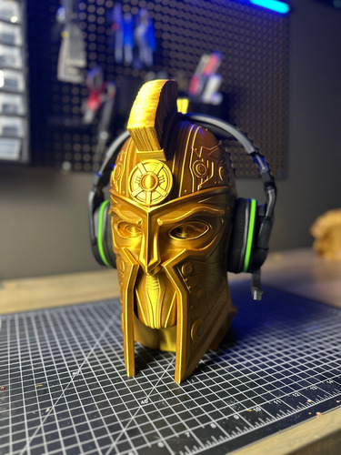 Cabeza Busto De Cyber Espartano Moderno Base Para Audifonos